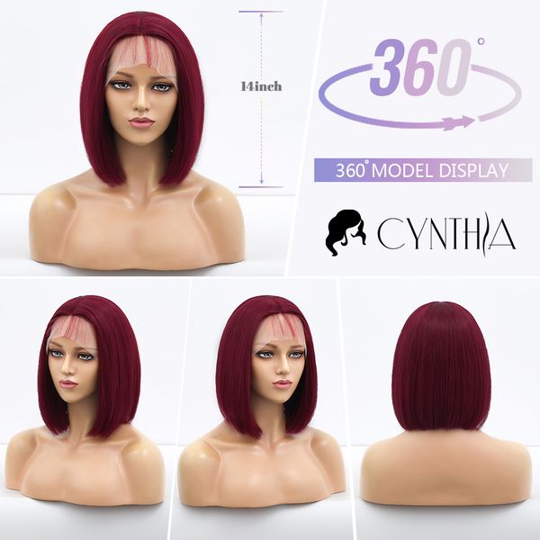 

costume accessories red short straight bob lace front wig synthetic wgis for black women blonde pink orang cosplay lolita natural lace front, Silver