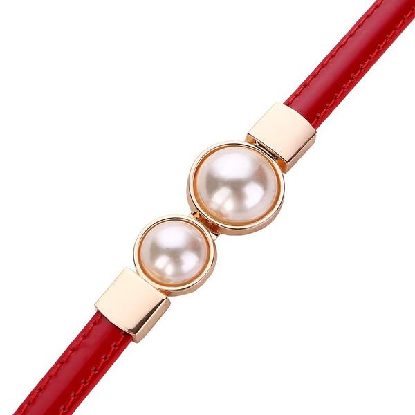 

мода бренда натуральная кожа леди пояса золотой металл hasp жемчужная пряжка красные патентные ремни для женщин тонкое поясное платье wmtxal, Black;brown