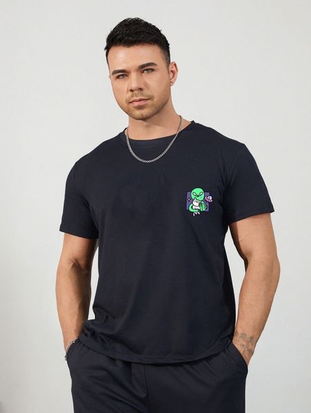 

extended sizes men cartoon graphic tee n1p3#, White;black