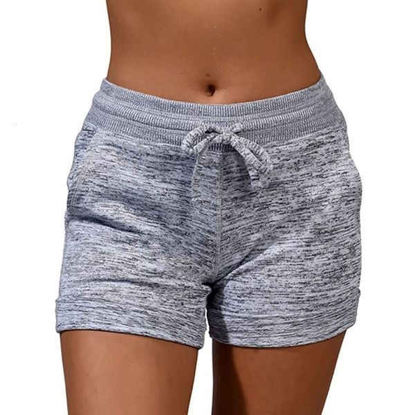 

women´s ladies summer sports lace-up run bike casual loose pockets shorts, White;black