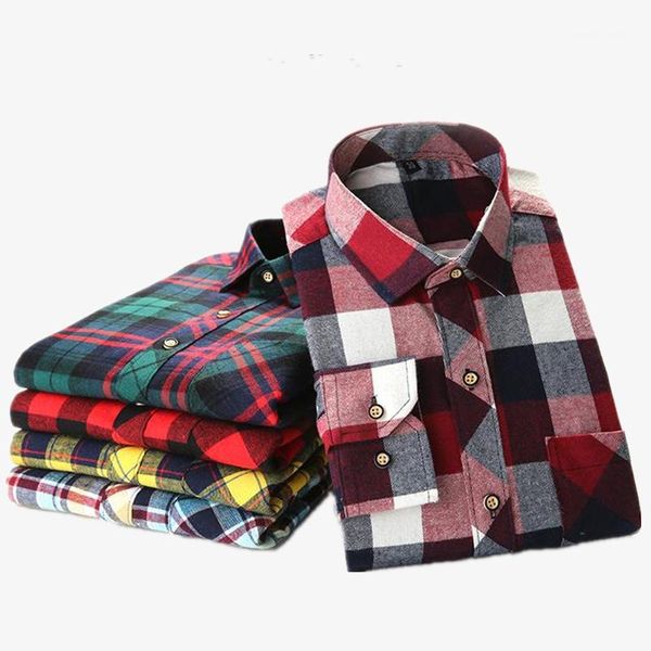 

men's casual shirts men flannel plaid shirt 100% cotton 2021 spring autumn male long sleeve soft comfort slim fit styles chemise homme1, White;black