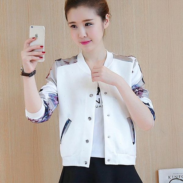 

2021 fashion spring bomber jacket coat women flower thin female jacket long sleeve basic jackets elegant women plus size clothes, Black;brown