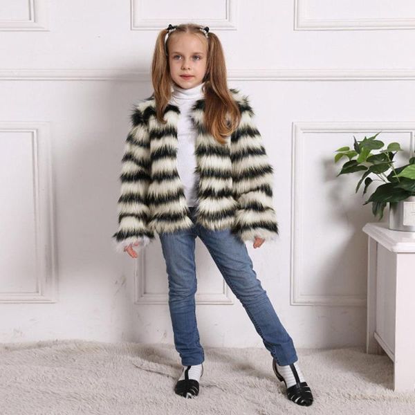 

winter kids baby girl coat stylish furry faux fur coat waterfall warm clothes faux fur thick solid outwear 2020 new arrival, Blue;gray