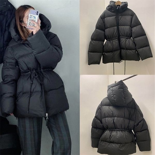 

new winter white duck down jacket women hooded collar zipper down coat female black long thick warm down parkas outerwear 201202