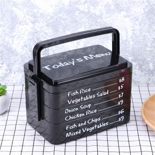 3 Strati Menu di oggi Lunch Box Microonde Bento Box Stile giapponese Bento Lunch Container Storage Box cucina 201029