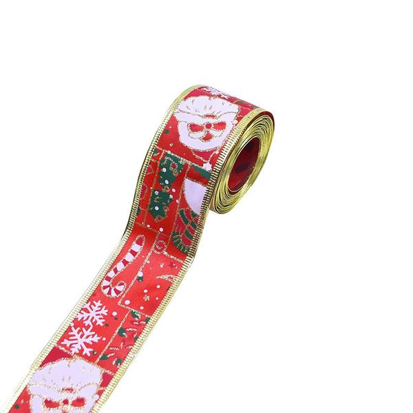 

5m рождественские украшения сатин ленты санта-клаус дизайн grosgrain diy craft ленты подарки оберточные поставки рождественские декор для до
