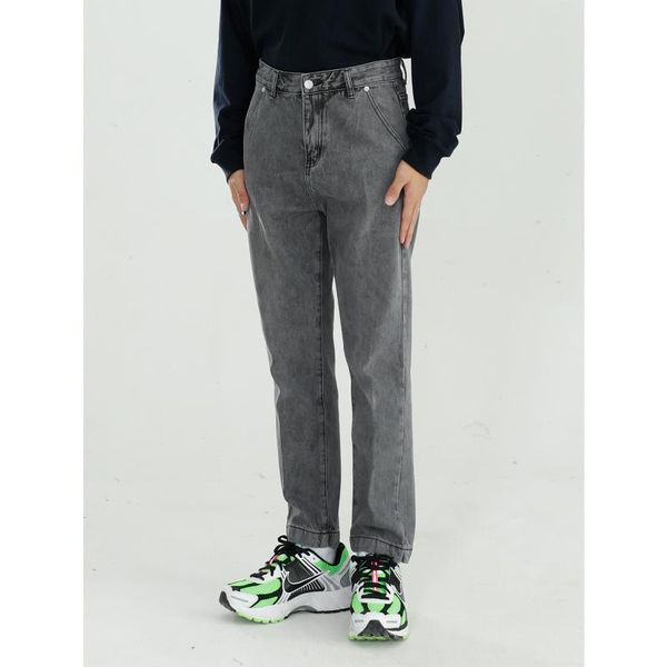 

men's jeans male japan korea vintage fashion gray denim pants jean men streetwear hiphop casual loose ankle-length small straight, Blue