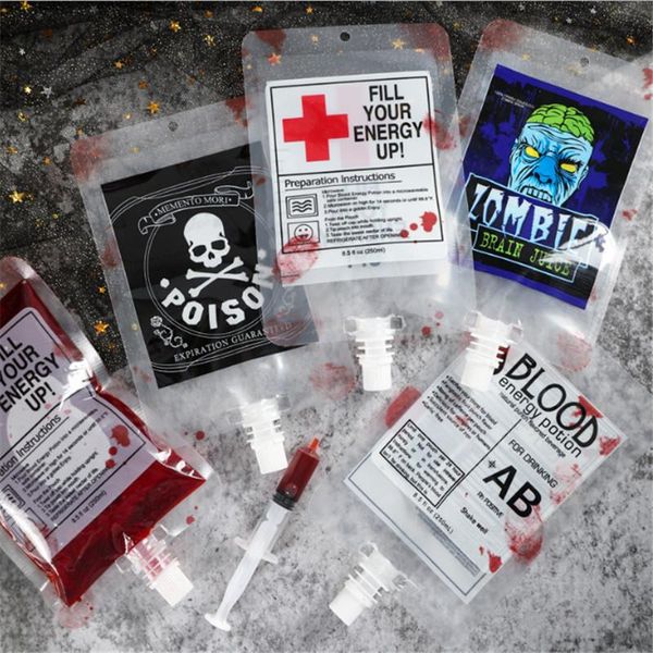 

творческий хэллоуин украшения реквизит череп вампира крови пейте сумки хэллоуин декор для вечеринок horror halloween blood bag s yxljgd