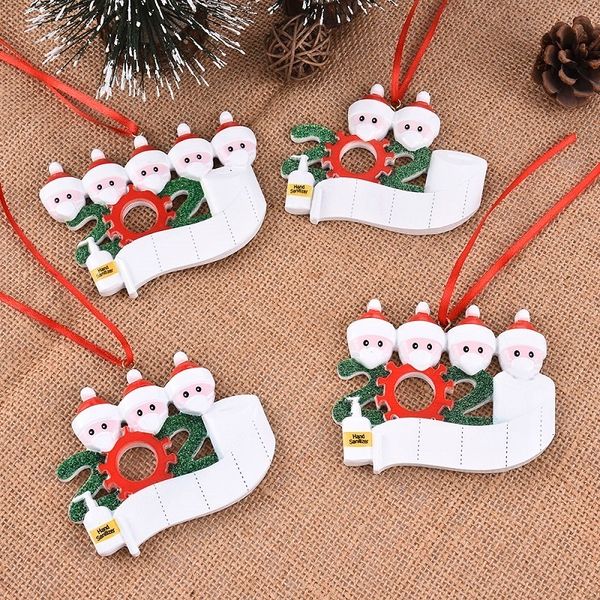 

2020 new year christmas tree decorations santa claus with mask bauble ornament hand sanitizers quarantine pandemic souvenir gift mixed style