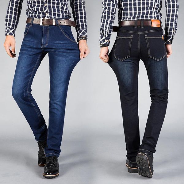 

2017 new men's elastic jeans fashion classic blue and black slim jeans brand men's clothing large size 38 40 421