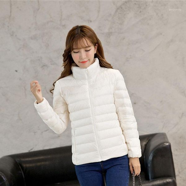 

winter jacket women ultra light down jacket women coat 90% duck down packable thin feather short parka1, Black