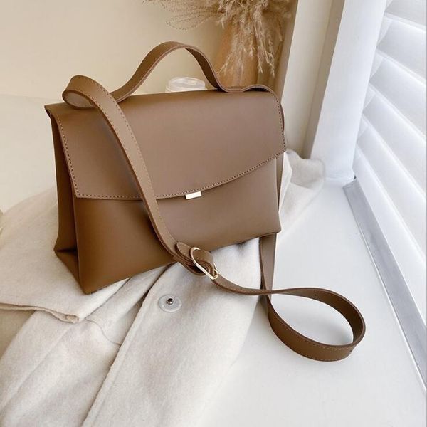 

casual solid color women tote bags pu leather shoulder crossbody bags for women large capacity commuter handbags