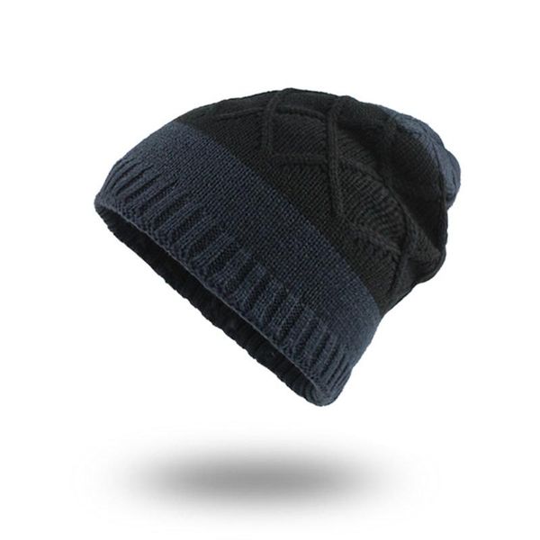 

flb] мужские зимние hat моды вязаные черные шапки осень hat густой теплый и bonnet skullies beanie трикотажные шапочки хлопок f18037 sqccng, Black;white