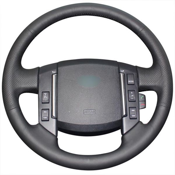 

hand-stitched black artificial leather anti-slip car steering wheel cover for ander 2 2007-2012