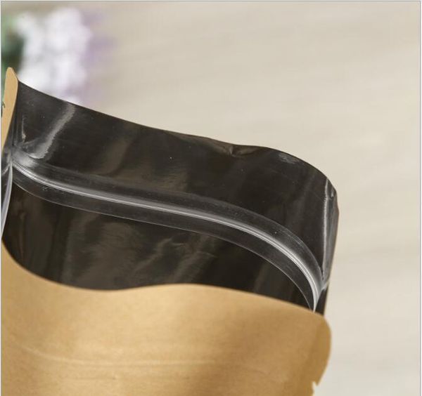 

20pcs small kraft paper zip lock bag inner aluminum foil pouch reusable flat packaging zipper bag jlljyez garden_light