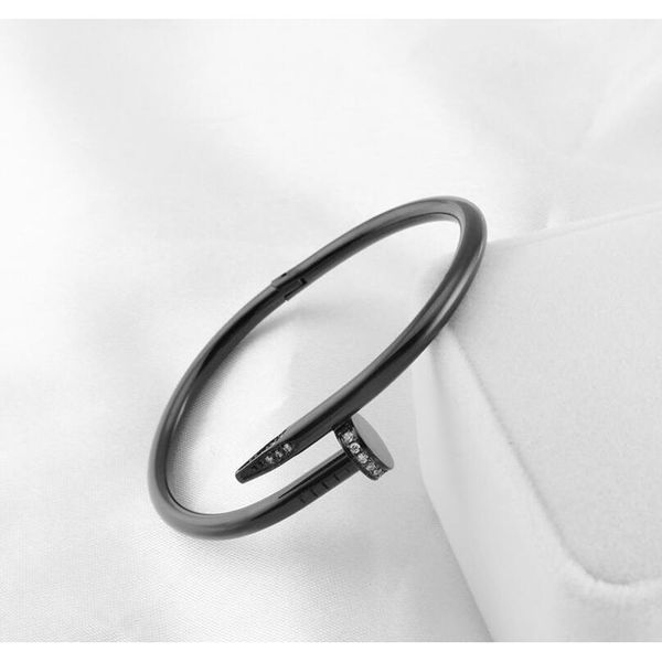 

nail bangle rhinestone titanium stainless steel gold for men women open mouth silver black rose gold wholesale wmtwwh lihuibusiness
