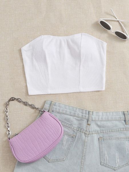 

solid tube crop 93vd#, White