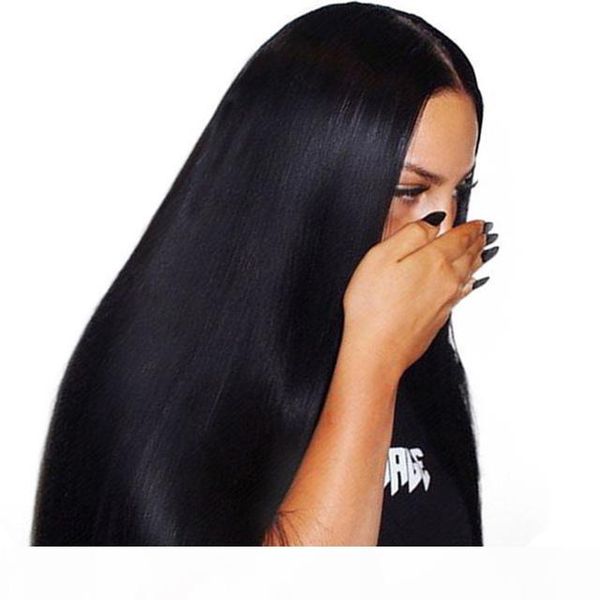 

hd transparent human hair lace front wigs for black women 13x4 glueless preplucked virgin brazilian hd full lace human hair wig straight, Black;brown