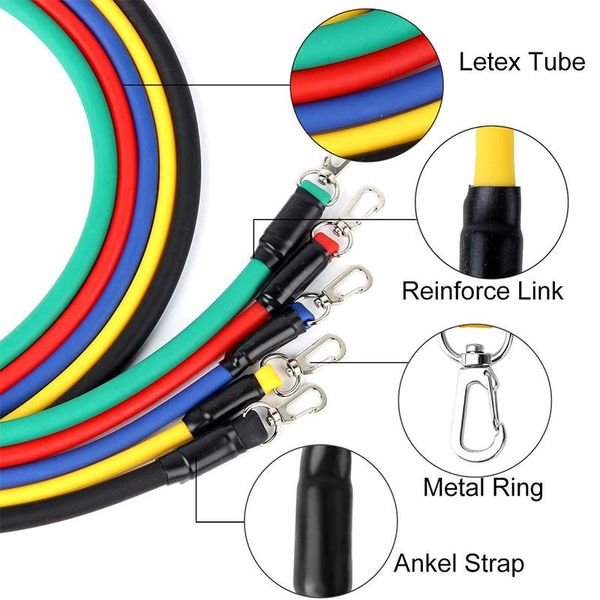 

11 13 шт. йога тянуть ленты сопротивления веревки набор фитнес-оборудование crossfit трубки тяжелые упражнения тела строительные трубки pila