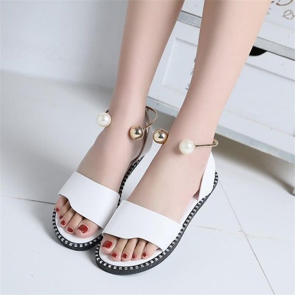 

summer women sandals slip on peep toe slingback shoes rome ladies solid metal decoration casual female fashion footwear, Black