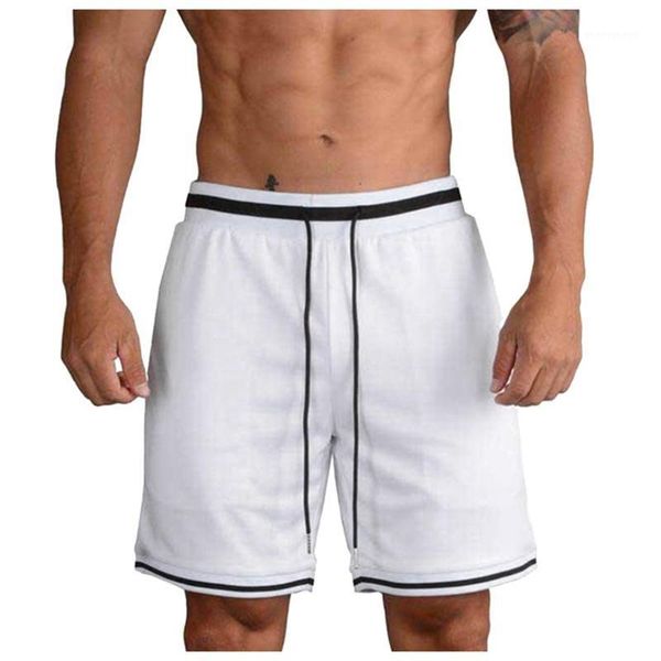

men's shorts men summer sports casual pocket flexible waist short pants bodybuilding pure breathable sweatpants mens outdoors1, White;black