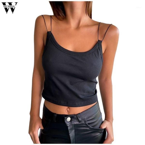 

womail women solid tank 2020 vest summer beach party sleeveless o neck tanks woman girls skinny sports1, White