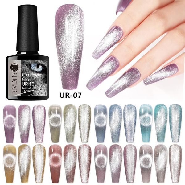 

nail gel ur sugar 2/3pcs magnetic polish set silver snowlight semi-transparent soak off cat eye uv led for manicures diy, Red;pink