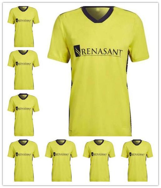 

soccer jerseys for 22 23 major league soccer nashvillesc zimmerman danladi romney jersey fuchs futbol men uniforms third away player version, Black;yellow