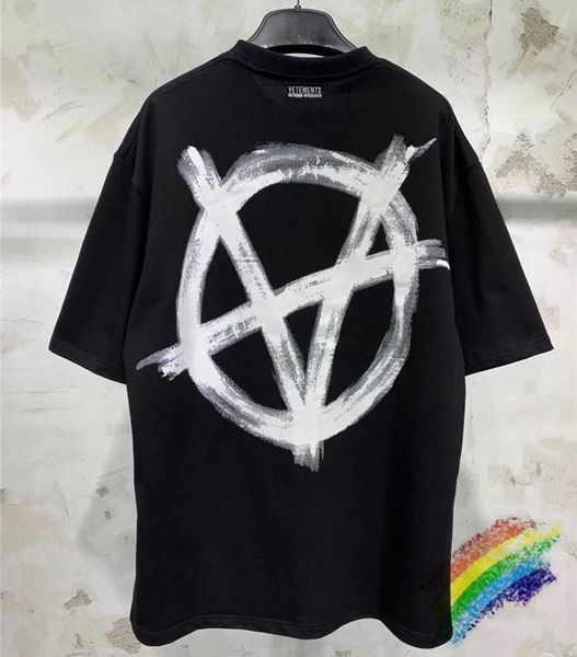 

новые vetements t рубашки женщины мужчины 1: 1 лучшее качество топ-tees hip-hop негабаритные мужские случайные ветеринальные футболка, White;black