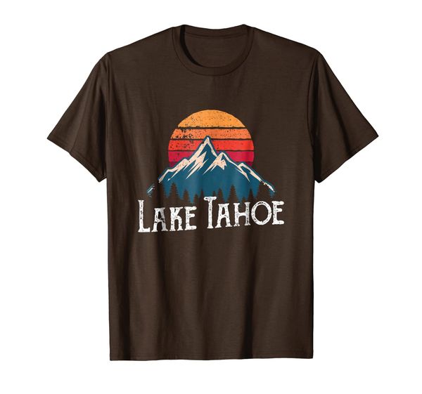 

retro vintage lake tahoe california nevada t shirt, White;black