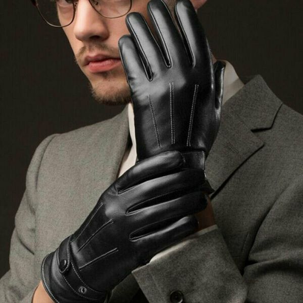 

newanti-skid 2019 winter touch men black leather screen outdoor warm windproof waterproof motorcycle driving gloves