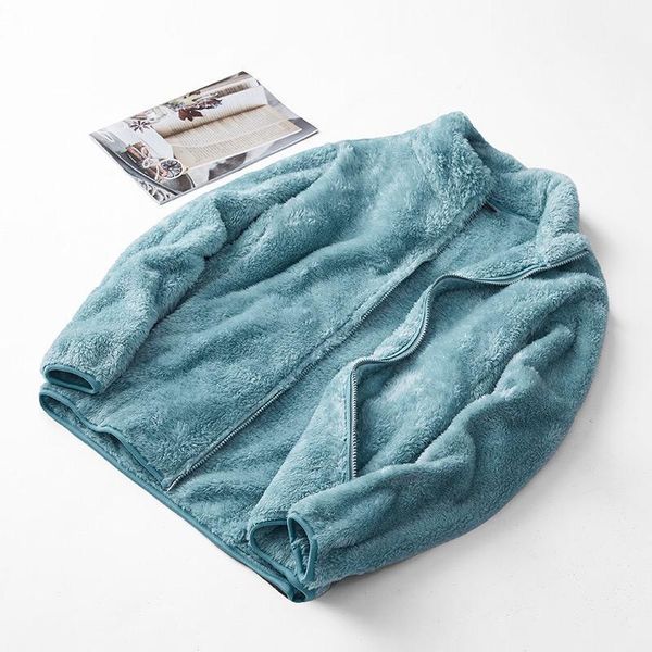 

a9580-men and women couple autumn and winter plus velvet thick coat1, Black