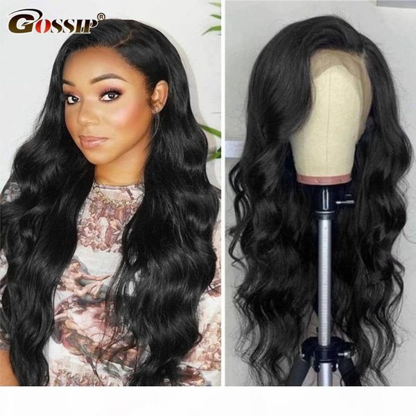 

gossip 360 lace frontal wig pre plucked with baby hair body wave wig 13x4 13x6 lace front human hair wigs for black women remy, Black;brown
