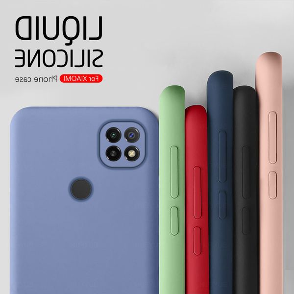 

liquid silicone case xiaomi shockproof bumper soft cover for redmi 9a 9 c c9 coque xiomi redme 9c cases