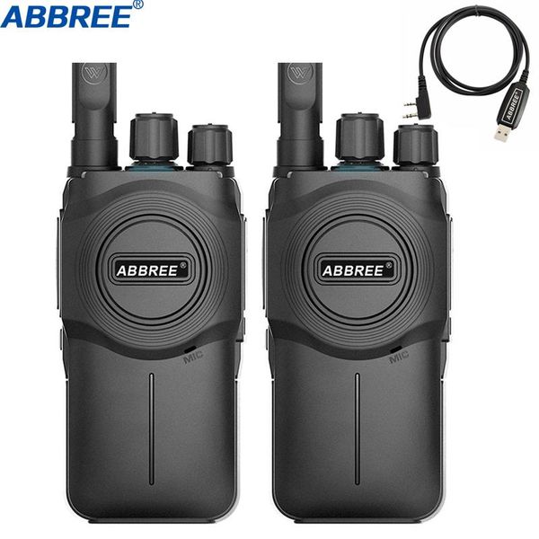 

2pcs abbree ar-u1 mini walkie talkie two way radio portable radio station uhf band 400-480mhz transceiver bf-888s uv-5r