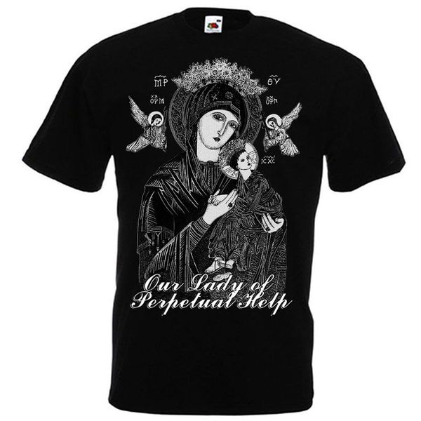 

our lady of perpetual help virgin mary christian catholic t shirt black s 3xl men's t shirts short sleeve sport hooded sweatshirt hoodi