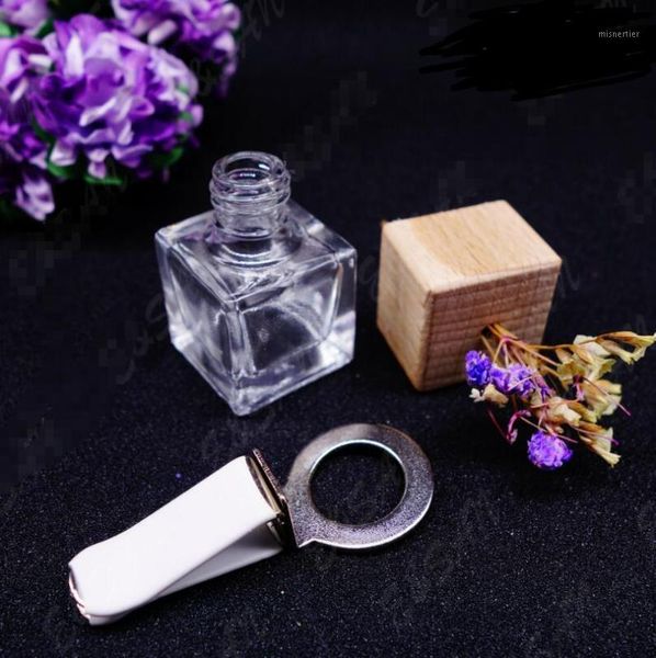 

packing bottles 100pcs 6ml square car vents transparent glass perfume spray packaging cosmetics empty bottle 1