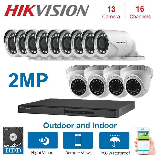 

hikvision monitoring kit ds-7216hghi-f1/n dvr + 4 stuks ds-2ce56d0t-irf + 9 stuks ds-2ce16d0t-irf cctv systeem kits1