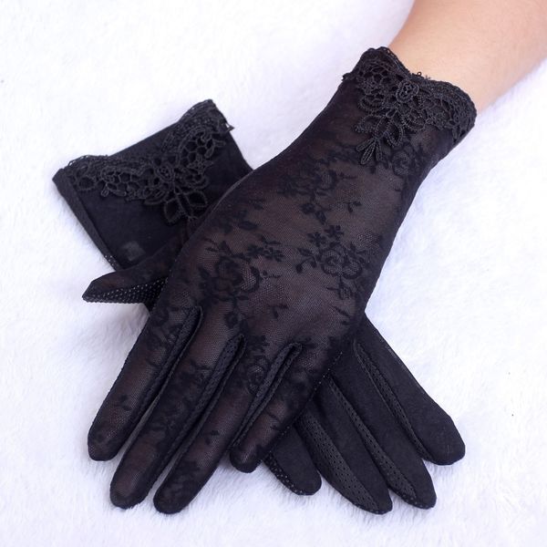 

sleeper #p501 2019 fashion women' summer uv-proof driving lace gloves luvas winter warm full finger hot, Blue;gray