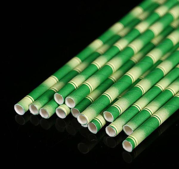 

bubble tea wholesale 19.7cm disposable thick bamboo drinking paper straws for bar birthday wedding party straw
