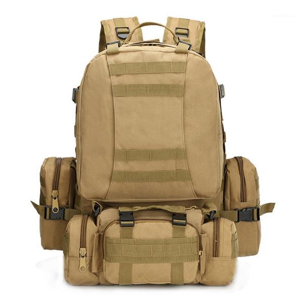 

55l large capacity oxford outdoor backpack for camping hiking travel mountaineering camouflage molle rucksack bag mochila unisex1
