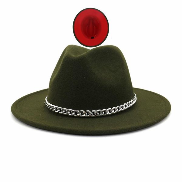 

trendy women's army green red patchwork felt fedora hat wide brim panama cowboy hat soft brim sun suitable for beach, Blue;gray