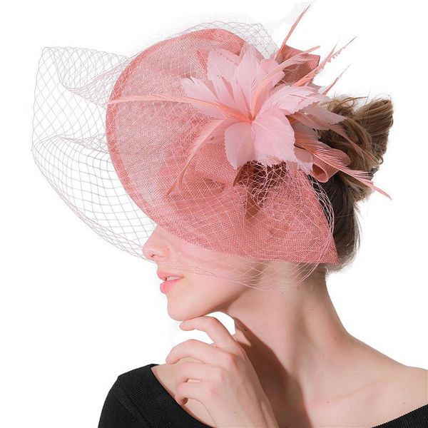 

feather cap lady cocktail dinner party fedoras wedding bridal mesh veil hats vintage sombreros chapeau fascinators hat lm030 h wmtsxg