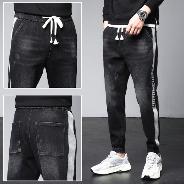 

весна зима упругий корсет для мужчин молодежных узких брюк джинсов и jeansloose моды бренд мужских брюк корейский промывают джинсы мужских z, Blue