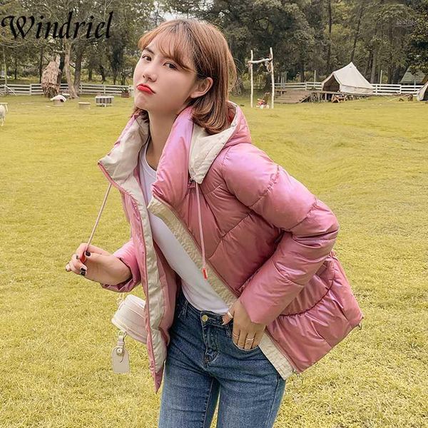 

women's down & parkas snow wear waterproof female jacket winter coat women glossy warm hooded zipper fashion padded clothes windriel1, Black