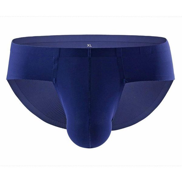

2020 brand ice silk underwear men 3d seamless briefs breathable ultra-thin thread panties men gay bikini, Black;white