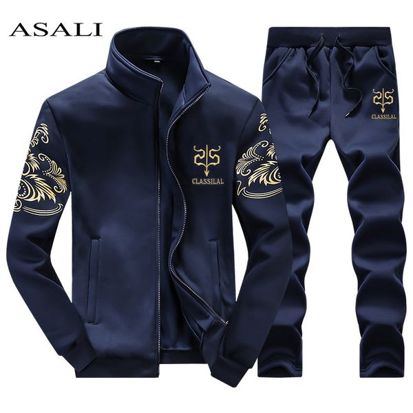 

2020 мужской sportwear костюм толстовка tracksuit без толстовка мужчина повседневного активного костюм zipper outwear 2pc куртка + штаны наб, Gray