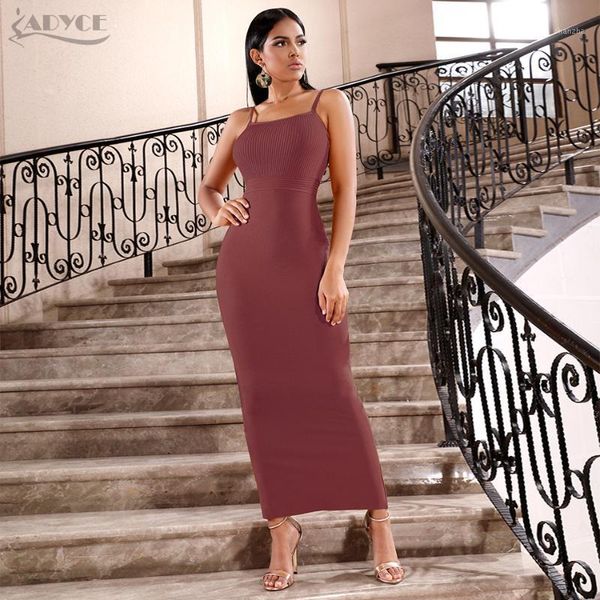 

adyce 2020 new summer women runway bandage dress sleeveless spaghetti strap midi club vestido celebrity evening party dress1, Black;gray