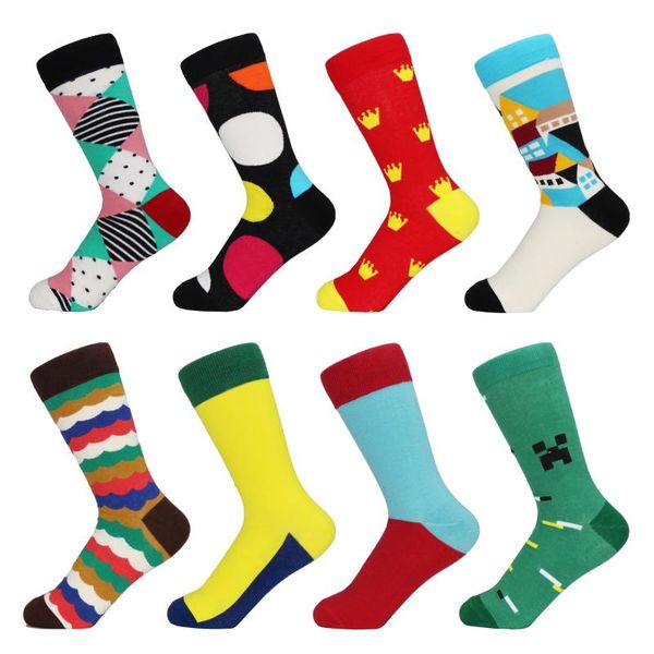 

geometry style fashion socks female funny cotton socks women winter fall men happy short lady, Black;white