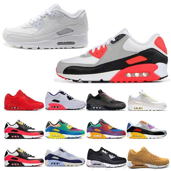 

2019 air cushion 90 casual shoes black white red 90 men women sneakers classic air90 trainer outdoor gh9j